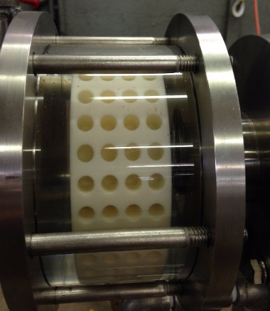 3D printed ShockWave Power™ Reactor rotor in operation in clear demo unit.