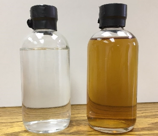 ApoWave processed liquor before and after only 15 minutes.