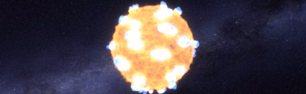 Supernova "shock breakout" image from video in blog entry.